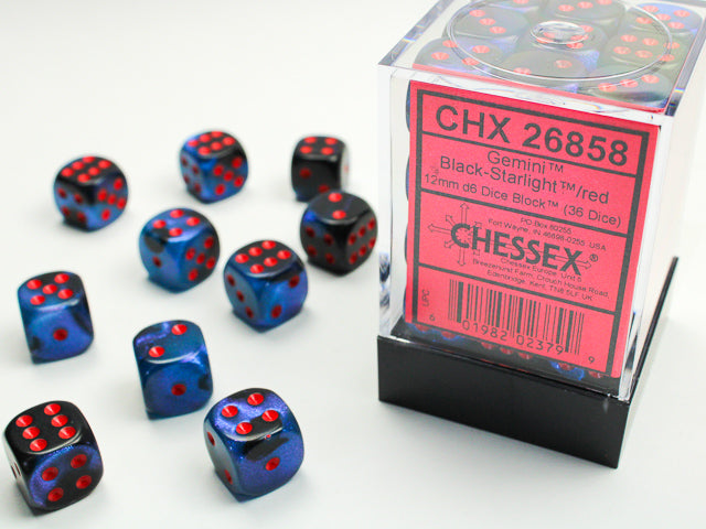 Chessex - Gemini Black-Starlight/red