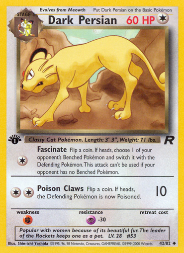 Dark Persian (42/82) [Team Rocket 1st Edition]