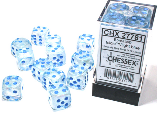 Chessex - 12mm D6 Icicle/Light Blue