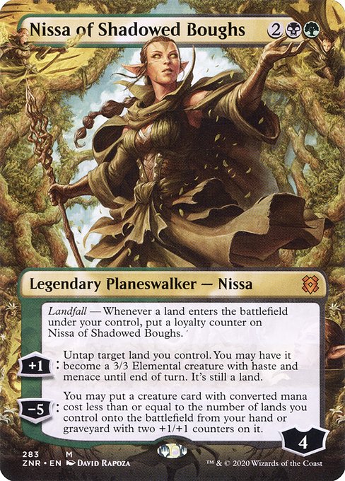 Nissa of Shadowed Boughs (283) - BORDERLESS (Foil) - NM