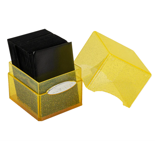 Satin Cube - Yellow Glitter Deck Box