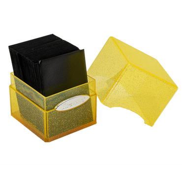 Satin Cube - Yellow Glitter Deck Box